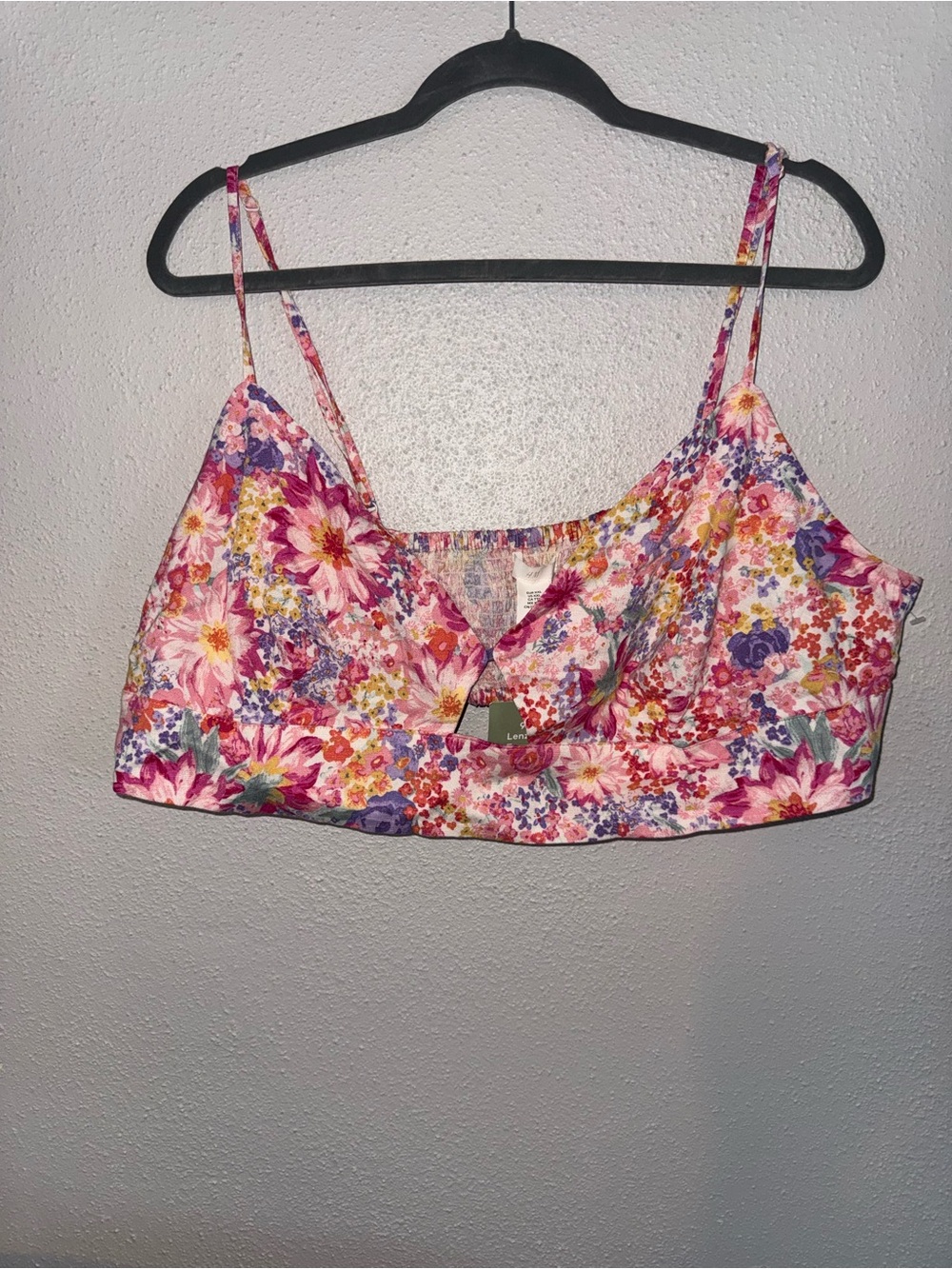 H&M Multicolor Floral Crop Top - Pink, Purple, Yellow